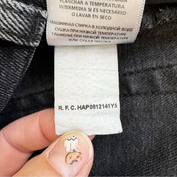 Re/done 70s Straight Jeans Washed Noir with Hole Size 29 - Picture 8 of 13